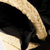 香草色拉菲草编织水桶包