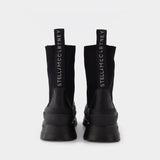 Stella McCartney Trace Sm35A 黑色植鞣皮 厚底运动靴