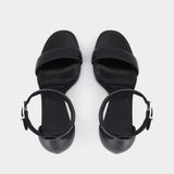 Sandals Runway黑色牛皮走秀高跟鞋
