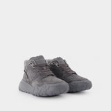 Sneaker High 灰色牛皮厚底鞋
