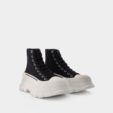 Tread Slick 黑白拼色高帮帆布橡胶厚底鞋