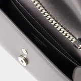 The Slash黑色牛皮斜挎链条包