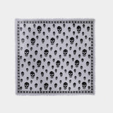 Ca Skull 104X120灰色黑色骷髅头印花羊毛围巾