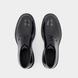 Aj1111 - Black Leather 黑色皮质平底鞋