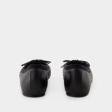 Punk Ballet黑色牛皮平底芭蕾舞鞋