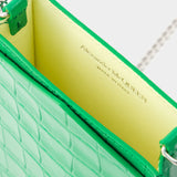 绿色鳄鱼压纹链条手机套包