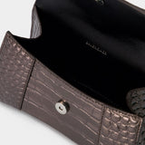 Balenciaga Hourglass XS深青铜色皮质包