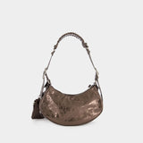 Balenciaga Le Cagole XS深青铜色皮质单肩包