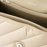 Balenciaga  Crush浅驼色皮质链条手提包