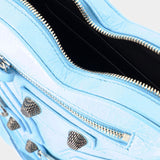 Balenciaga Cag Heart海蓝色心形皮质链条包迷你包