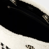 balenciaga Duty Free S 人造皮草米色购物袋