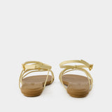 Pralu P 象牙白皮质凉鞋