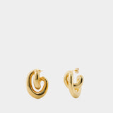 Bo Initial Blow Earrings - Charlotte Chesnais - Silver - Gold