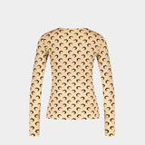 Regenerated Aom Second Skin Top 米色合成材质紧身上衣