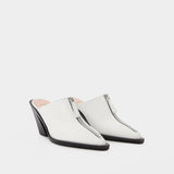 Elleme Éclair 白色光面牛皮穆勒凉鞋 23春夏新