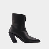 Elleme Eclair Zipper 皮质高跟踝靴