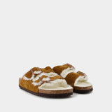 Birkenstock Arizona Sandals 磨绒牛皮带羊毛内衬勃肯鞋窄版