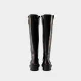 Henry 黑色皮制靴子