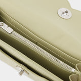 Chess 米白色粒面皮压纹长钱包