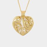 Peace And Love Heart Necklace可再生材质金色项链