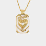 Peace And Love Tag Pendant 金色挂坠项链
