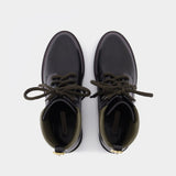 Fabrizio Vitti Bottes Dolomite Tread 黑色压纹牛皮踝靴