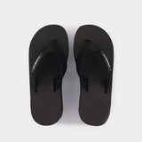 Coperni Branded Wedges 黑色帆布高跟凉鞋