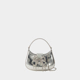 Micro Cresent Bag 银色皮质单肩包