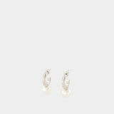 Simone Rocha Mini心形Hoop米色耳饰