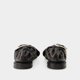 Aj928 黑色皮制凉鞋