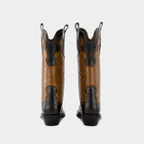 Ganni Mid Shaft Western 光面牛皮中筒西部牛仔靴