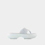 AcneStudios蓝色/米色皮质凉鞋