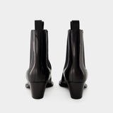 The City 黑色皮制短靴