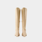 Gia Borghini High Texan 粒面羊皮及膝高筒靴