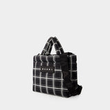 玛尼 Marni Ew Nylon Print Tote Bag 黑色聚酯纤维托特包手提包