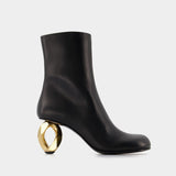 J.W. Anderson Chain Ankle Boot 黑色光面牛皮踝靴