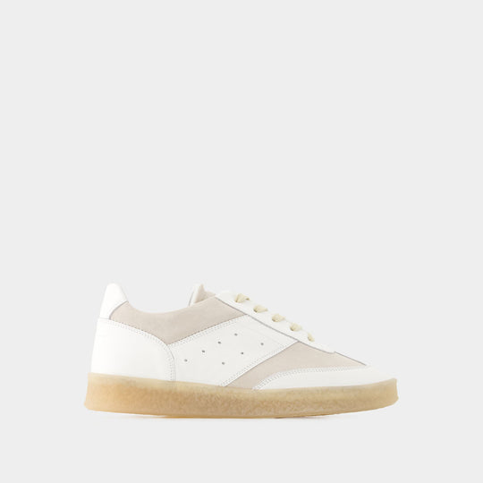 马吉拉 MM6 Maison Margiela 6 Court 粒面牛皮运动小白鞋德训鞋