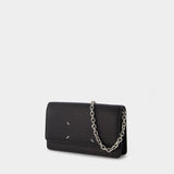 Large Chain Wallet in Black Leather