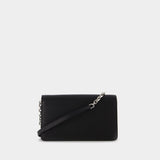 Large Chain Wallet in Black Leather
