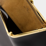 Pelle Unita 黑色光面小牛皮 Hobo 腋下包