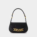 Vlogo Chain Small 黑色皮质包