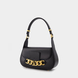 Vlogo Chain Small 黑色皮质包