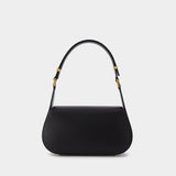 Vlogo Chain Small 黑色皮质包