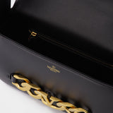 Vlogo Chain Small 黑色皮质包