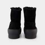 Gia Borghini Lace Up Chunky 天鹅绒小牛皮短靴