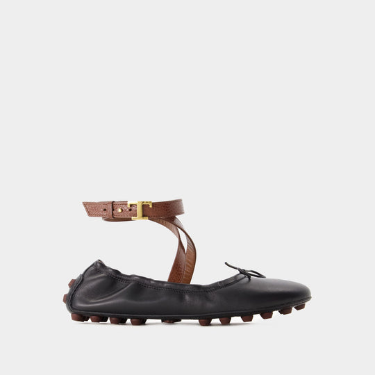 Gommini 黑色皮质芭蕾舞鞋