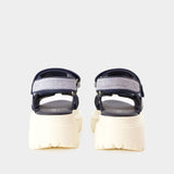 Cinturino 蓝色棉质凉鞋