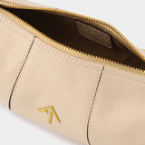 马努manu atelier Mini Cylinder宽链条圆筒包小号箭头包米黄色