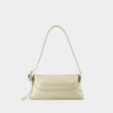 Hobo Folder Brot Bag米色小牛皮hobo包