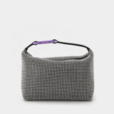 Moonbag  黑色光面牛皮水晶手提包